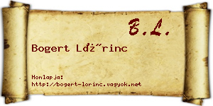 Bogert Lőrinc névjegykártya